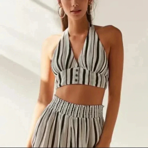 Urban Outfitters | Out From Under Striped Halter Top Size S - Picture 1 of 7